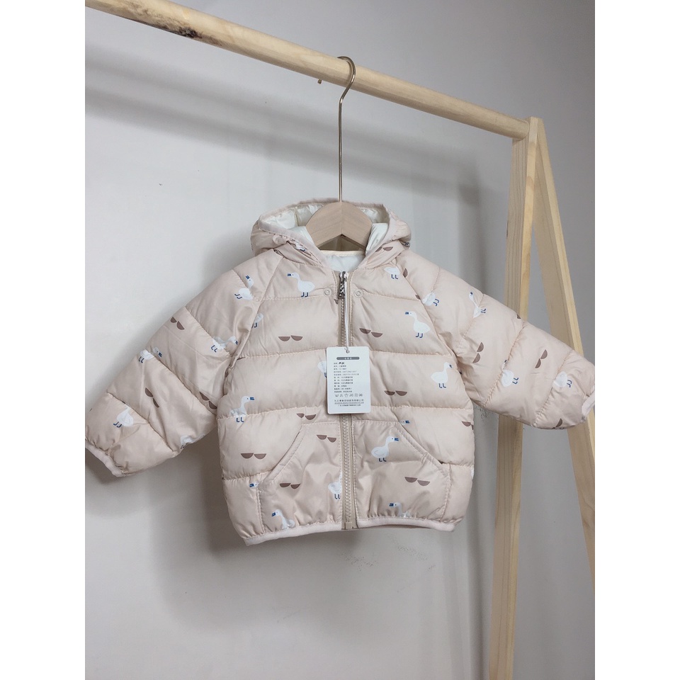 Áo Phao Cho Bé Tai Gấu Chất Siêu Nhẹ Siêu Ấm, Kiểu Dáng Basic Áo Khoác Mùa Đông Cho Bé Trai Bé Gái - CỰC XINH