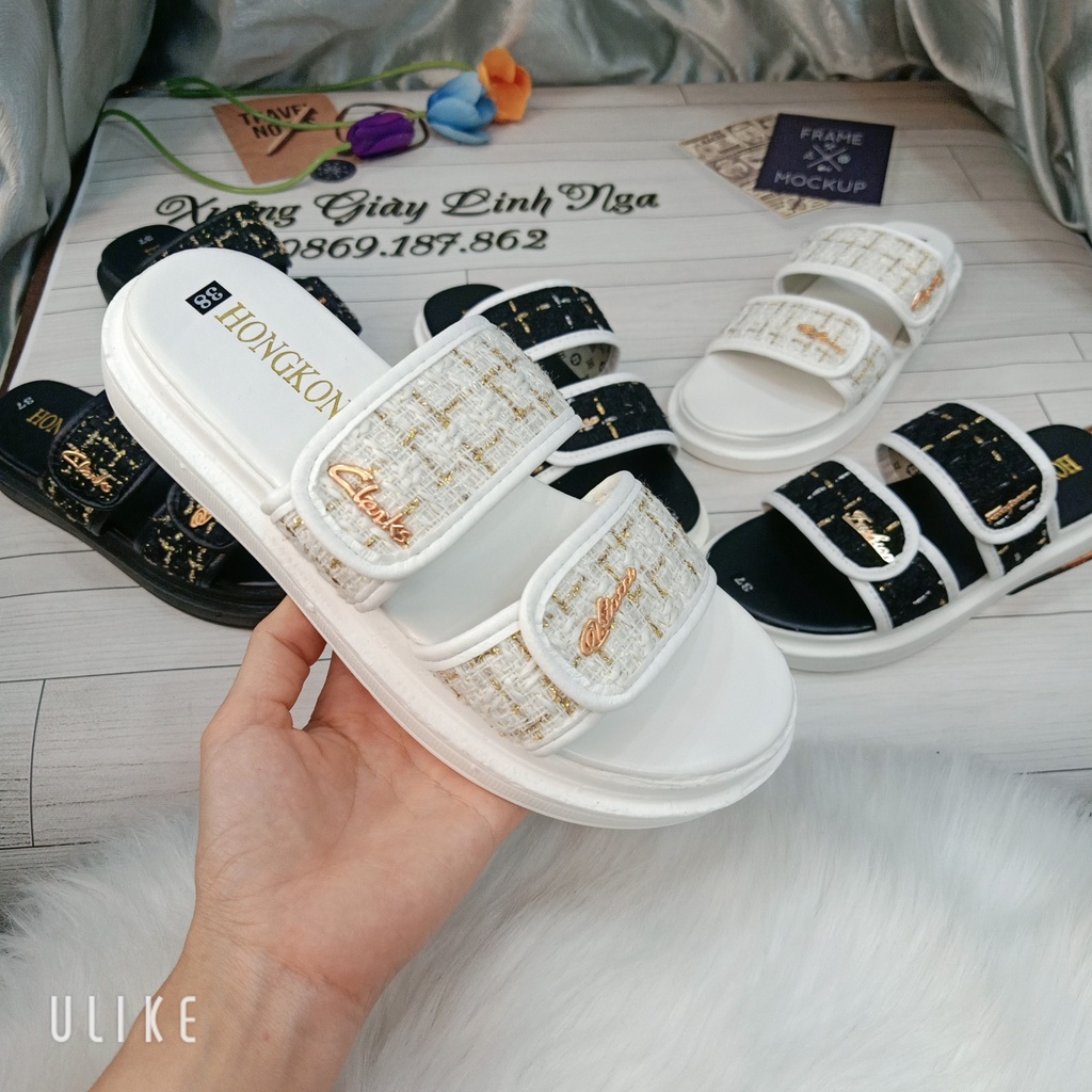 Dép Bánh Mì Dép Nữ 2 Quai Dạ Đế PU Siêu Nhẹ Cực Êm 3 Phân Tôn Dáng