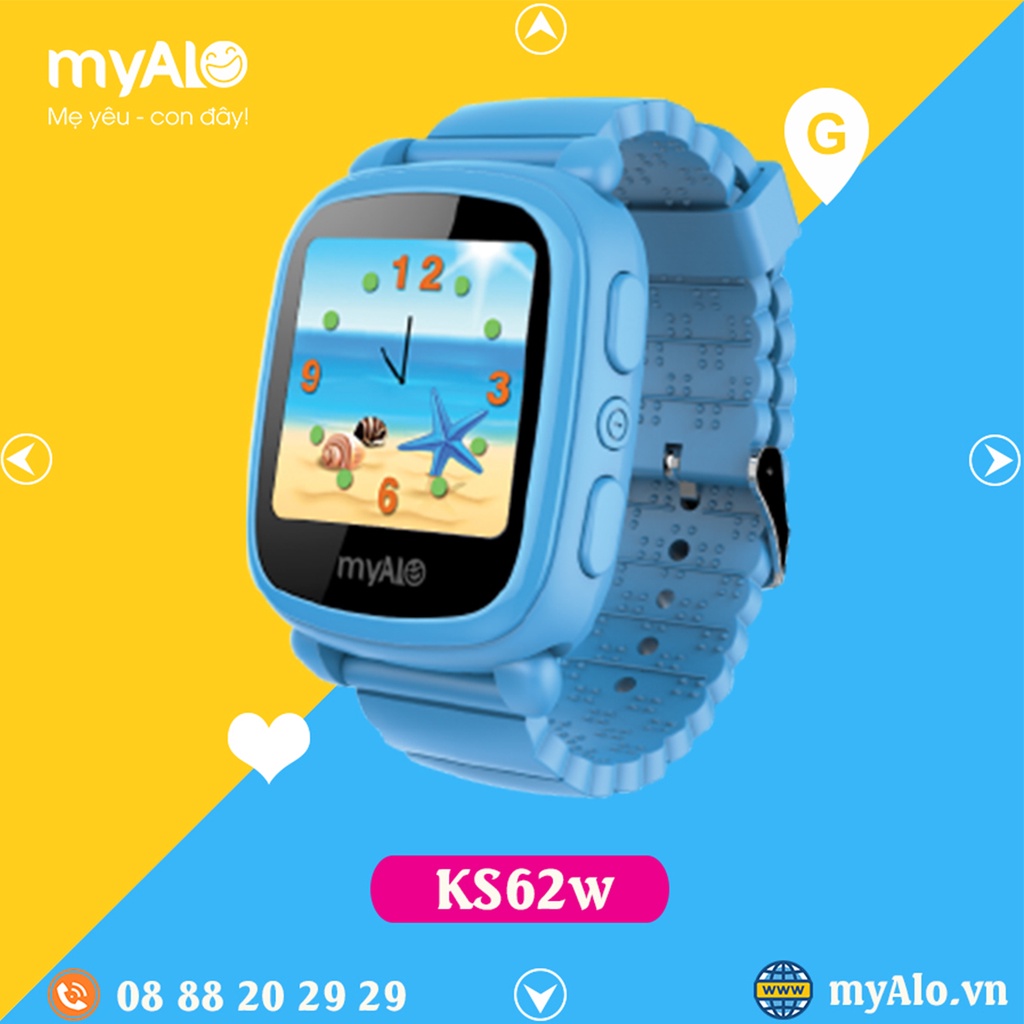Đồng Hồ Định Vị Thông Minh Trẻ Em myAlo KS62w Màu Xanh