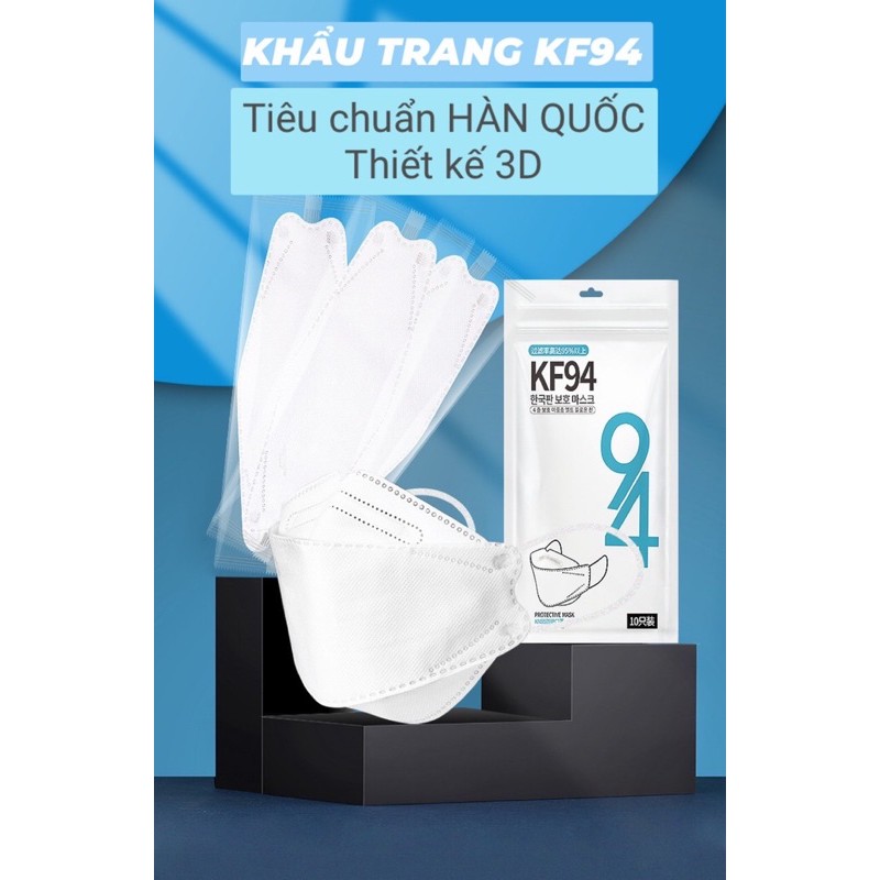 Khẩu Trang KF94 Chống Bụi Siêu Mịn Thiết Kế Nếp Gấp Chuẩn Hàn Quốc