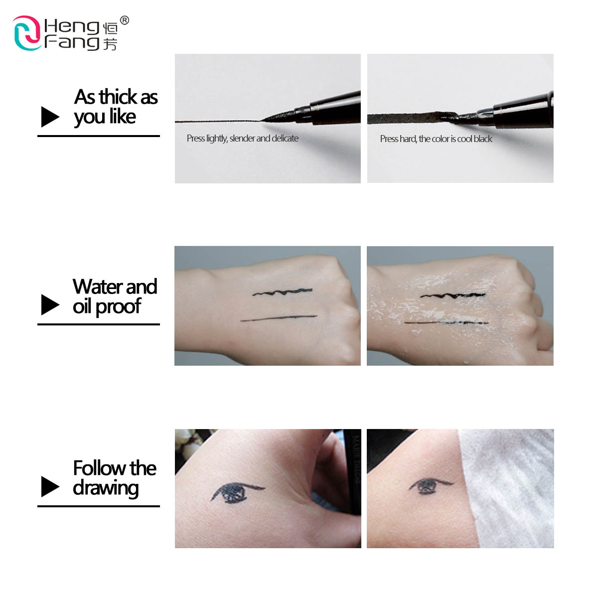 Bút kẻ mắt HengFang 52277 màu đen lâu trôi chống thấm nước 0.8g | BigBuy360 - bigbuy360.vn