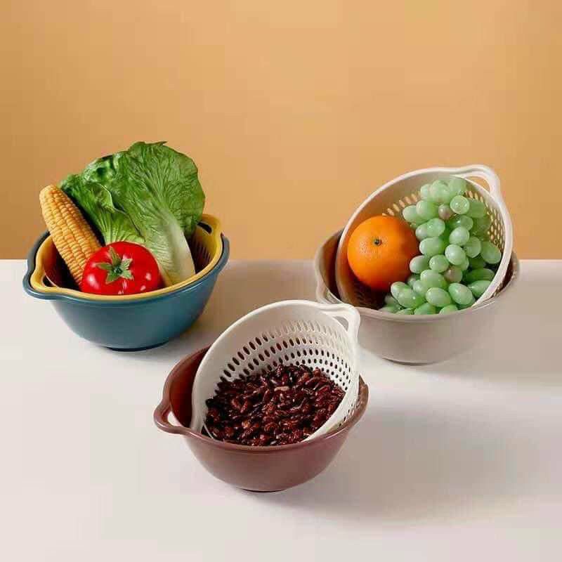 Sét bộ 6 món rổ kèm chậu hàng xuất nhật  ( màu ngẫu nhiên )