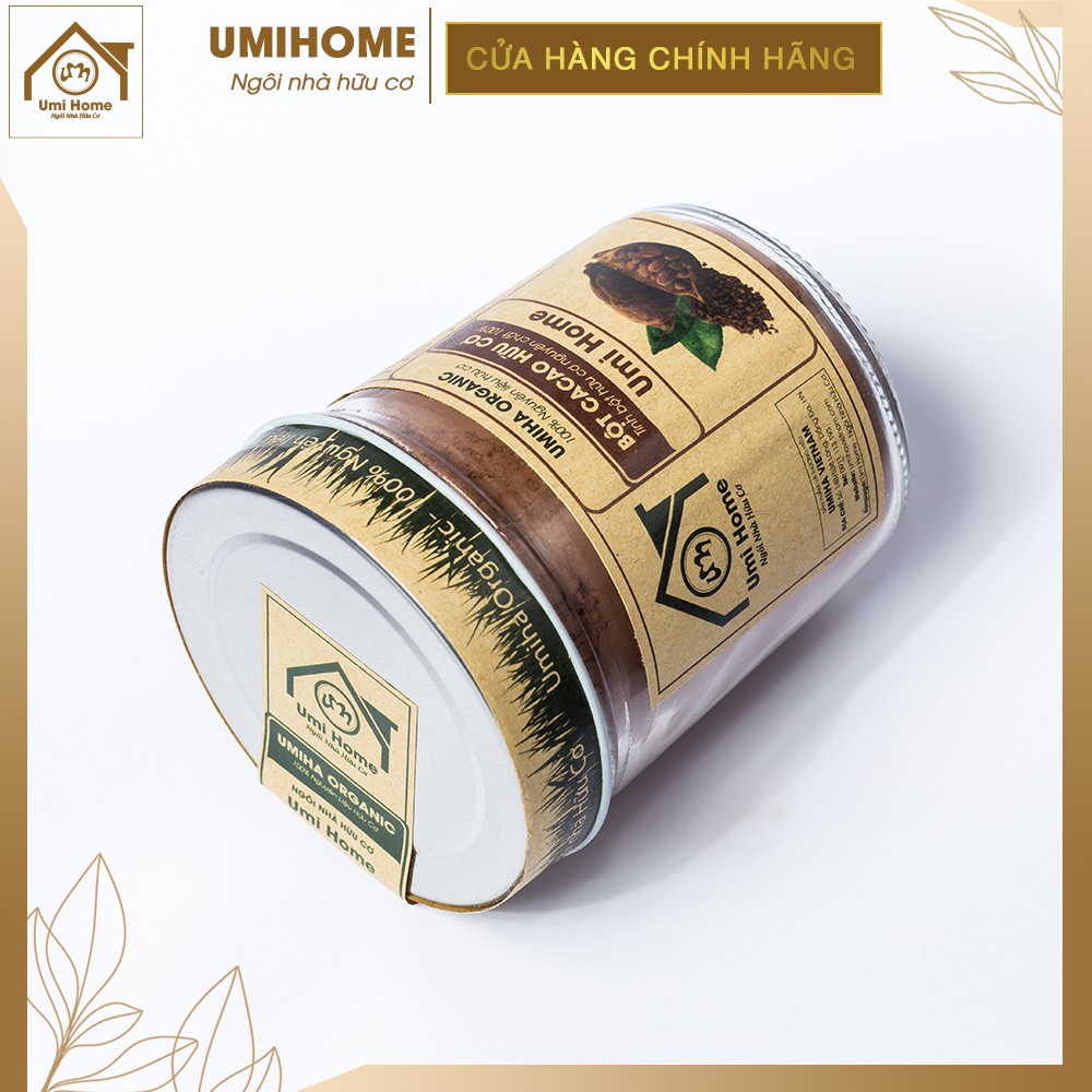 Bột Cacao nguyên chất UMIHOME hữu cơ 135g Uống và đắp mạt nạ dưỡng da