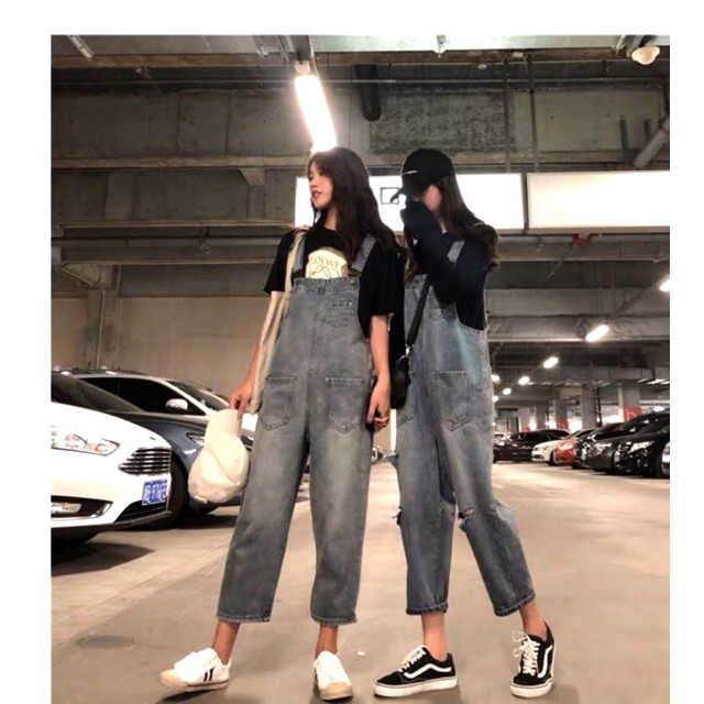 [ORDER ] quần yếm bò ulzzang / quần yếm retro suông rách và trơn | BigBuy360 - bigbuy360.vn