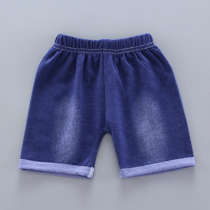 ❁☋▦0-5 tuổi Chàng trai Thời trang Mùa hè Trẻ em Quần áo ngắn tay Máy bay In + short denim Bộ 2 mảnh