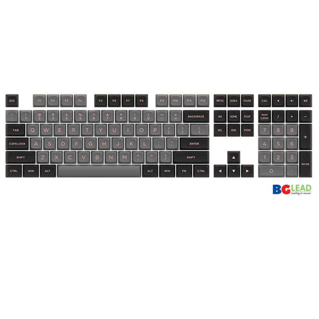 Bộ sư tập keycap cho bàn phím cơ AKKO - ASA Low Profile Black Pink| Carbon Retro| Prunnus - Mai Hoàng PP
