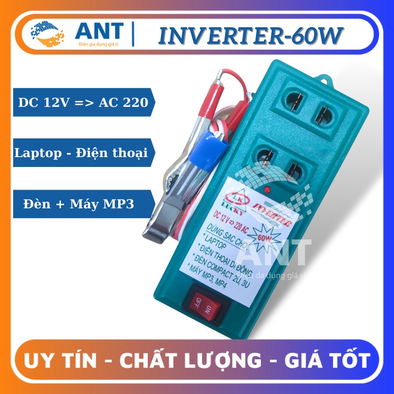 Chia sẻ:   Đã thích (1,6k) BỘ ĐẢO ĐIỆN BÌNH ẮC QUY 12V RA 220V -60W