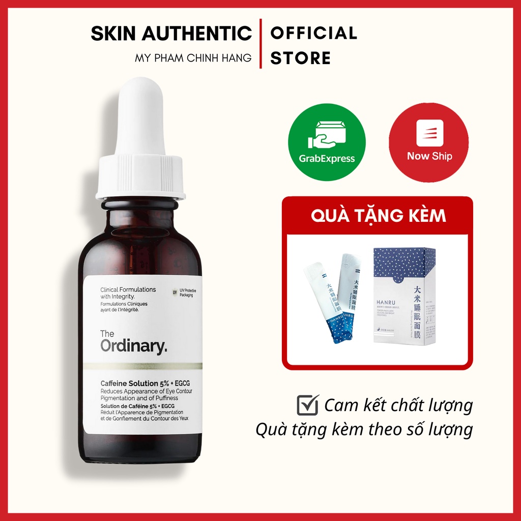 The Ordinary Caffeine Solution 5% + EGCG - 30mL - Tinh chất dưỡng mắt, giảm thâm, giảm nhăn, giảm bọng mắt