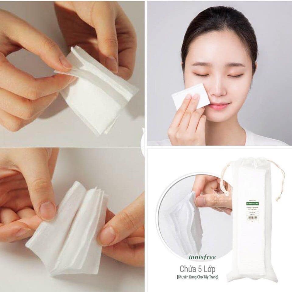 Bông Tẩy Trang 5 Lớp Innisfree 5 Layers Cleansing Cotton Pads 80 miếng