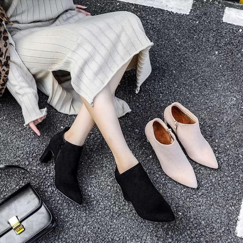 HÀNG CÓ SẮN (Size 40➡️43) _ Giày Boots Da Lộn khóa kéo bên Big Size | BigBuy360 - bigbuy360.vn