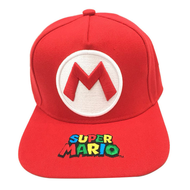 Mũ lưỡi trai thêu hình Mario phong cách hip hop thời trang cho bé trai và bé gái