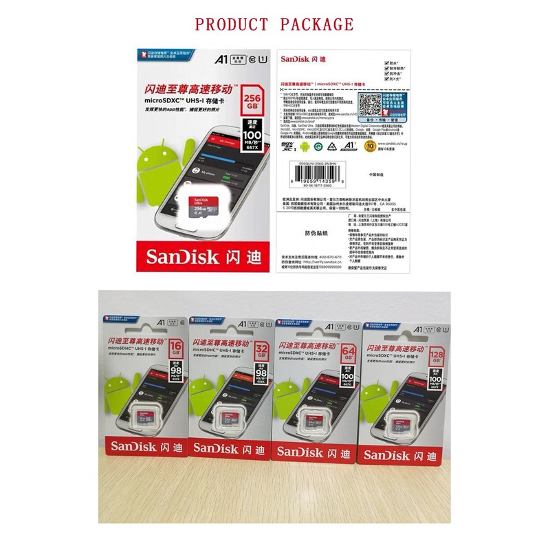 Thẻ nhớ Sandisk Ultra Class 10 64GB/ 32GB dùng điện thoại, máy ảnh, camera hành trình cực kì ổn định