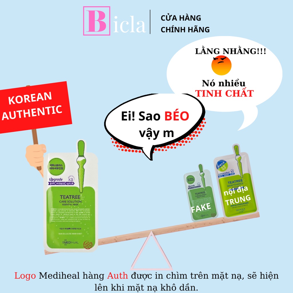 Mặt nạ Mediheal hàn quốc mask vita placenta collagen aquaring cấp nước essential teatree