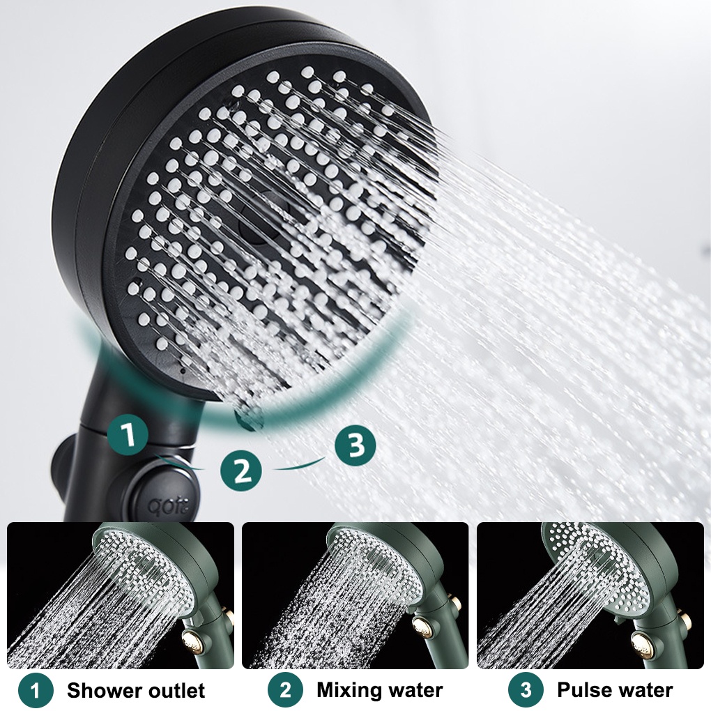 Vòi hoa sen tăng áp cầm tay 3 chế độ 1 nút có thể rửa sạch và tháo rời