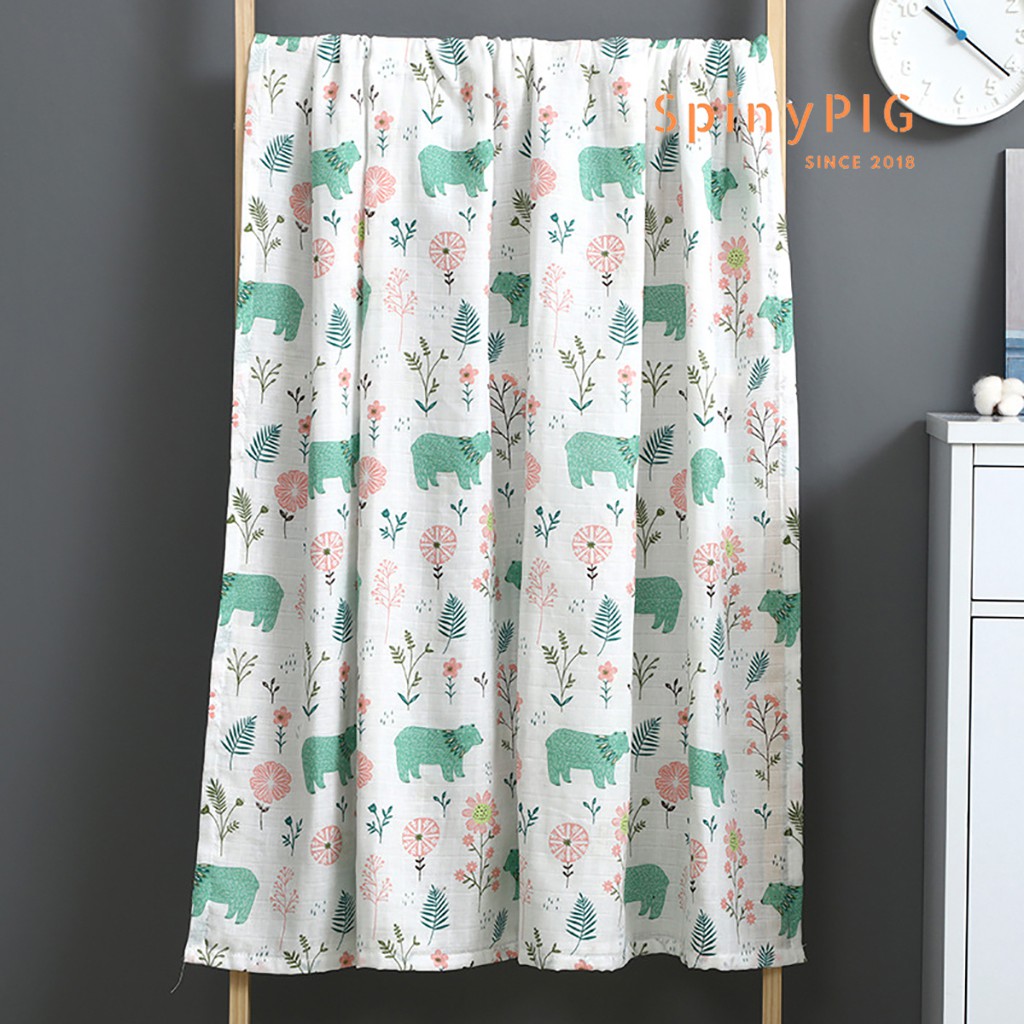 Khăn quấn sơ sinh 100% cotton đa năng mềm mại nhiều hoạ tiết đáng yêu