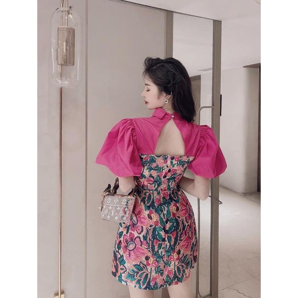 ☘️☘️☘️ĐẦM GẤM HOA PHA TAY BỒNG 🌟 HÀNG NHẬP 🌟Ꮯɦấȶ Ꮮɨệʊ: gấm hoa