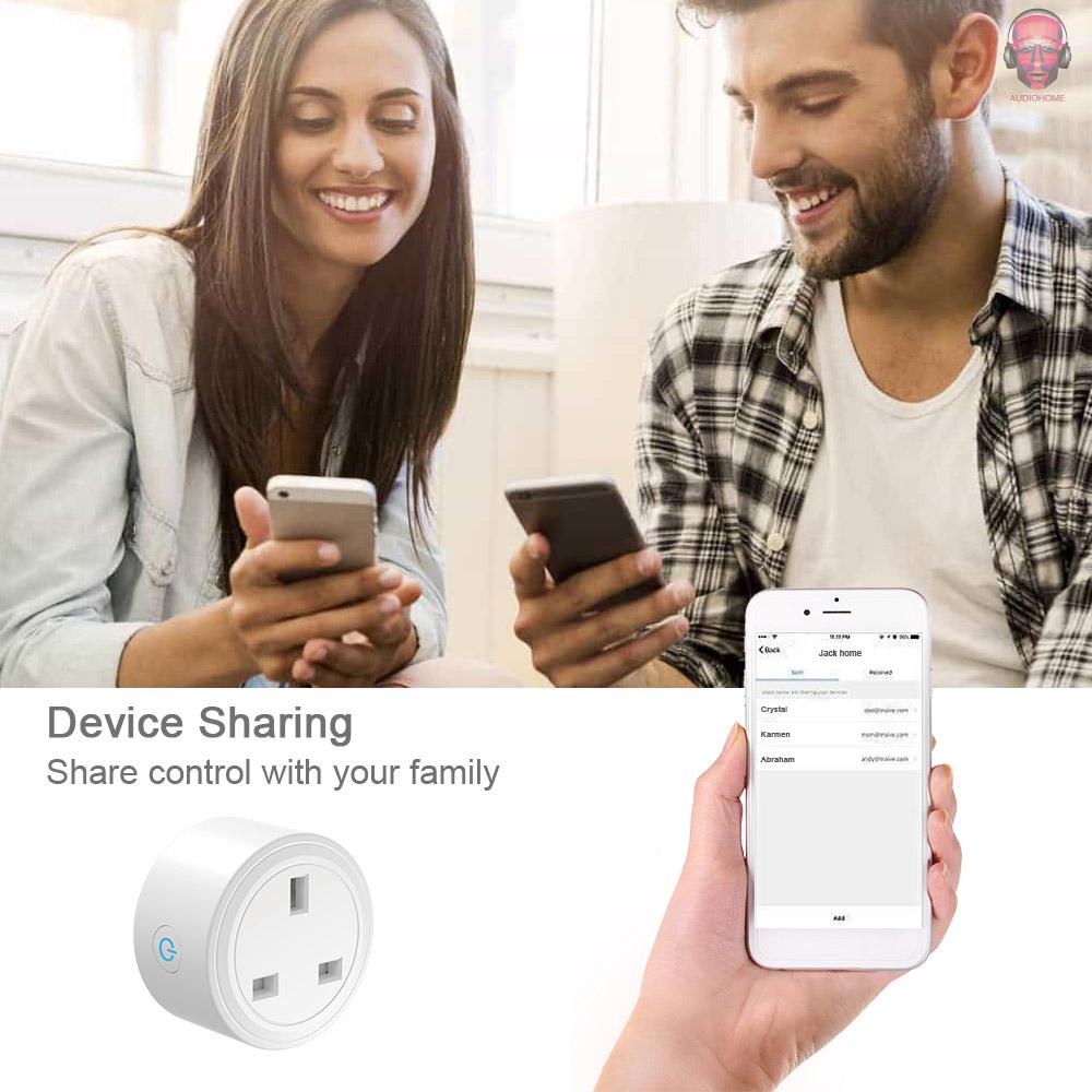 AUDI  BSD29 10A WiFi Smart Socket UK Plug Smart Life APP Remote Control Voice Control Compatible with Amazon Alexa & Google Assistant IFTTT Timing Electricity Statistics Function