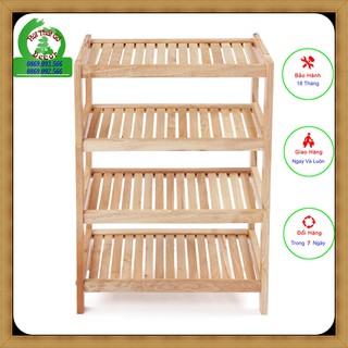 Kệ giày gỗ 4 tầng rộng 45cm gỗ cao su tự nhiên