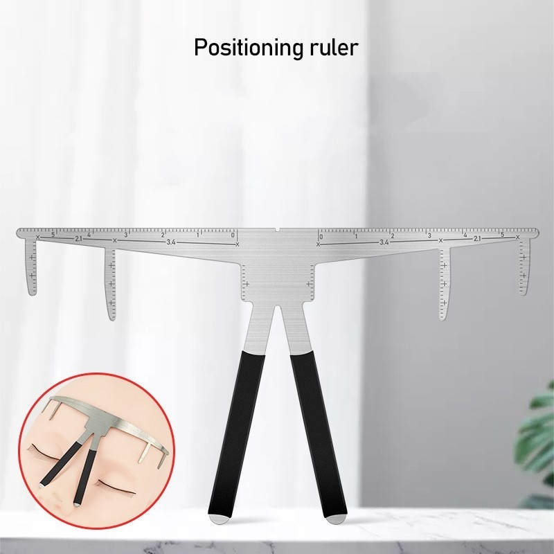 Thước Đo Cân Bằng Lông Mày 3D Bằng Kim Loại Điều Chỉnh Được Tiện Dụng