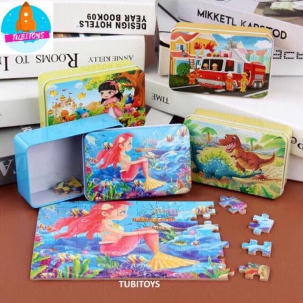 [được chọn mẫu] XẾP HÌNH GỖ PUZZLE 60 - 200 MẢNH HỘP THIẾC - ghép hình puzzle SIÊU ĐẸP