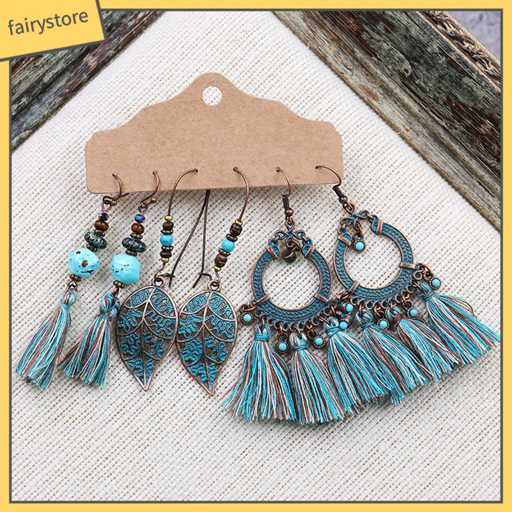 Bộ 3 đôi bông tai thời trang phong cách Bohemian thời trang dành cho nữ