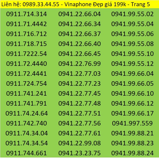 Sim Vina - sim Vinaphone trả trước giá rẻ