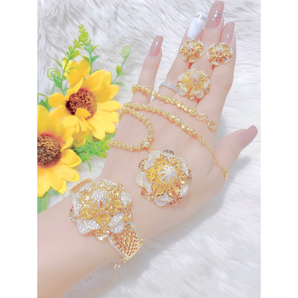Bộ Trang Sức Nữ Mạ Vàng 18K DB8274320-880 + tặng kèm dây