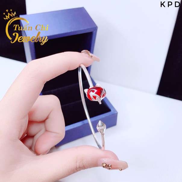 Lắc Tay Bạc Nữ  FREESHIP Vòng Tay Hồ Ly Bạc Ta Kết Hợp Đá Phong Thủy Đủ Màu Theo Mệnh Mang Lại May Mắn