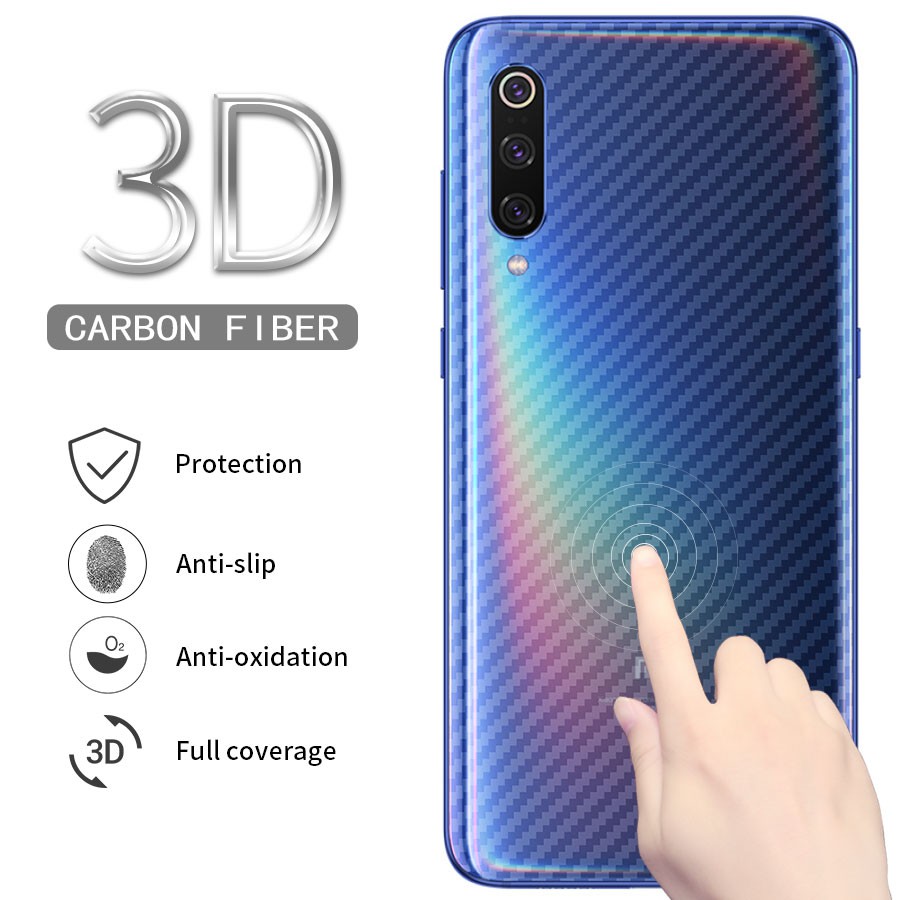 Dán dẻo Cacbon vân 3D Xiaomi Mi 9 Mặt Sau