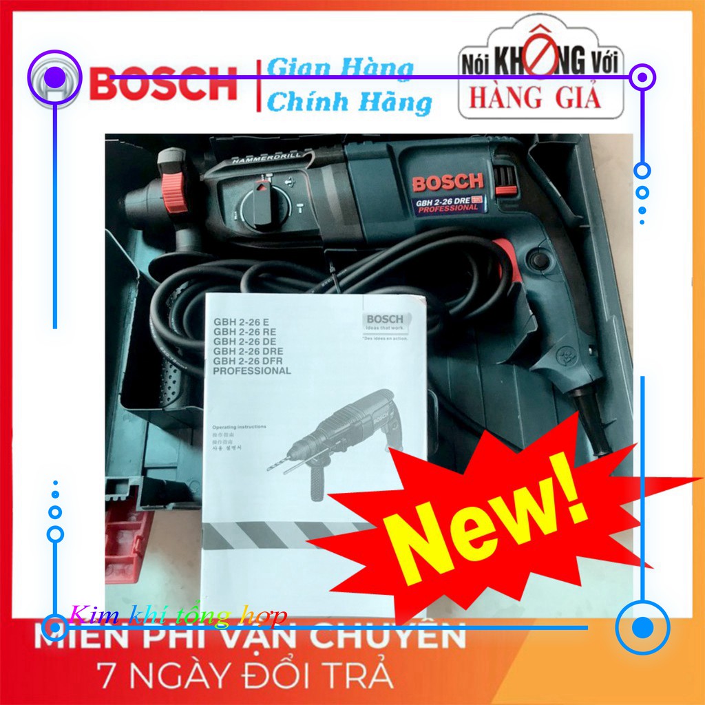 [NHẬP KHẨU] Máy khoan đục bê tông 3 chức năng Bosh 2-26 - Công suất 800w - Hàng công ty xuất dư - Có tem chống giả - Mad