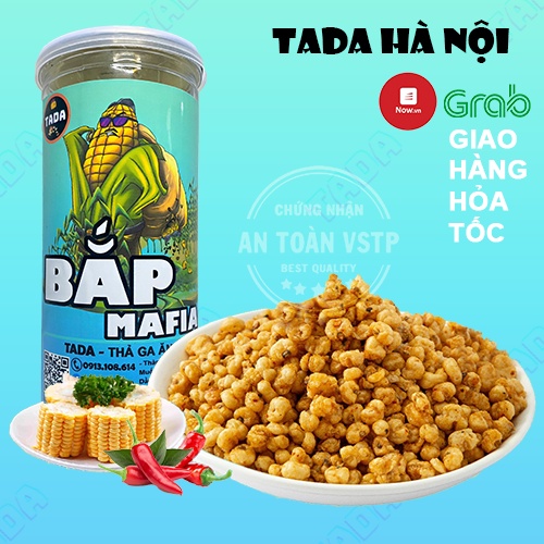 Ngô sấy giòn xóc mắm cay 330g TADA, Bắp mắm rang tỏi ớt loại ngon, ngô cay chuẩn vị, đồ ăn vặt Hà Nội