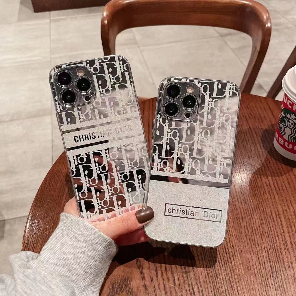 Ốp điện thoại gương acrylic in thương hiệu DIOR sang trọng cho iphone 13 12 11 PMax 13 12 pro 11 X XS XR Xs MAX 7 8 plus 7plus 8plus 13Promax 12Promax 11Promax