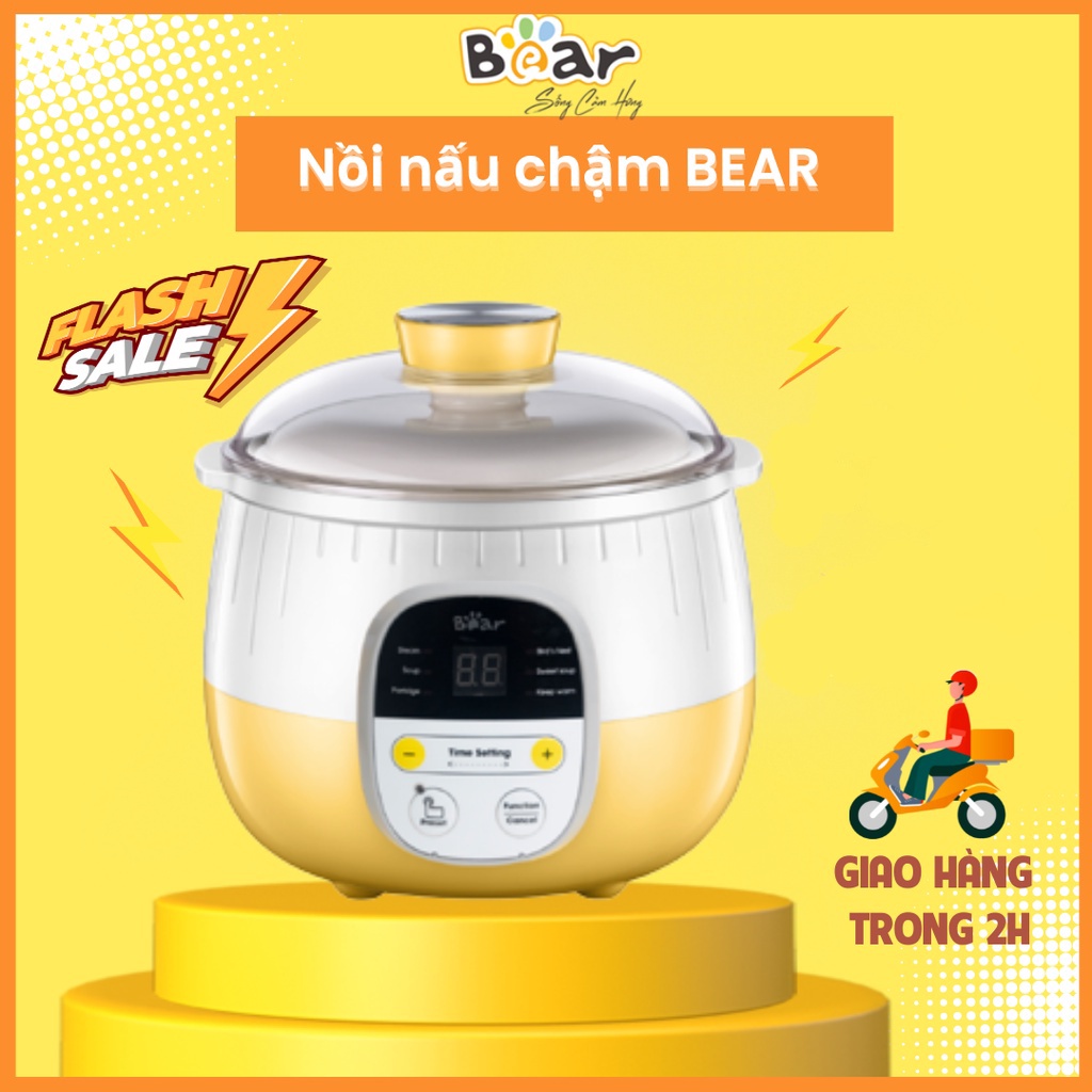 Nồi điện đa năng BEAR 2 tầng dùng để hấp, hầm cháo, nấu mỳ, chiên rán - Nồi lẩu điện mini - Công suất 600W
