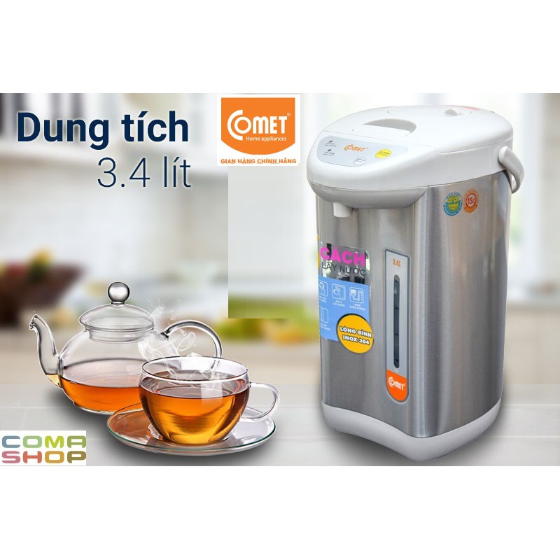 CM3217 - BÌNH THỦY ĐIỆN THÉP KHÔNG GỈ COMET 3.4L - BẢO HÀNH CHÍNH HÃNG 12 THÁNG