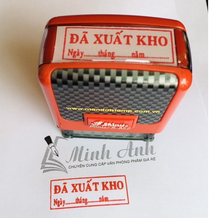 Mộc dấu Shiny 852 - 2 dòng đã xuất kho / đã nhập kho