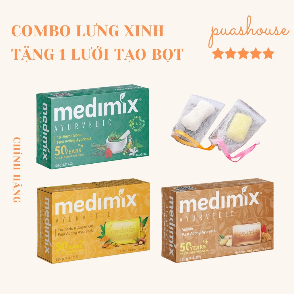 [CHÍNH HÃNG] COMBO MUA 3 TẶNG 1 - XÀ PHÒNG MEDIMIX CHO LƯNG XINH 125G