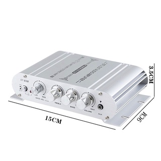 Bộ khuếch đại Hi-Fi /ÂM LY MINI ST-838 12V Hi-Fi 2.1 cho Xe ô tô,Xe máy, âm thanh gia đình có Bass mẫu mới 2020 -dc4253