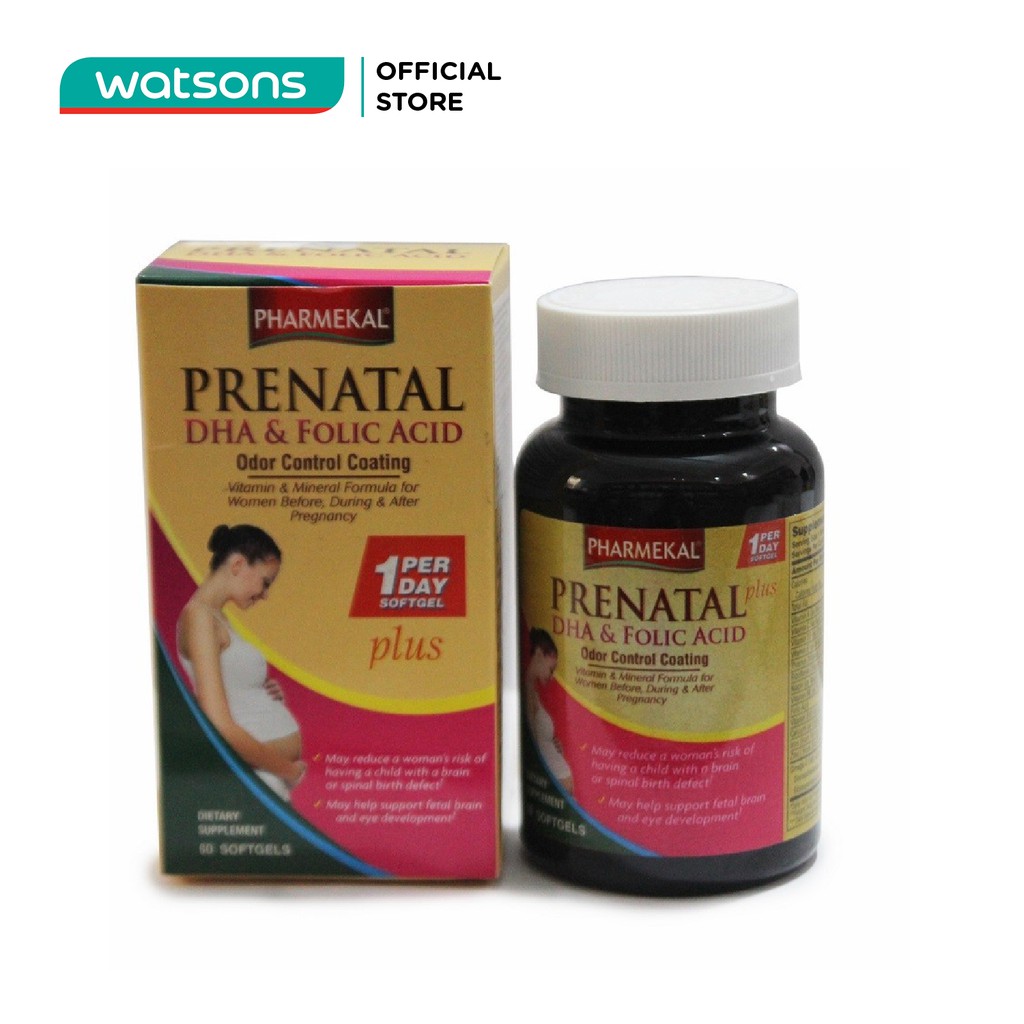 Viên Uống Hỗ Trợ Thai Kỳ Pharmekal Prenatal DHA And Folic Acid 60 Viên/Hộp
