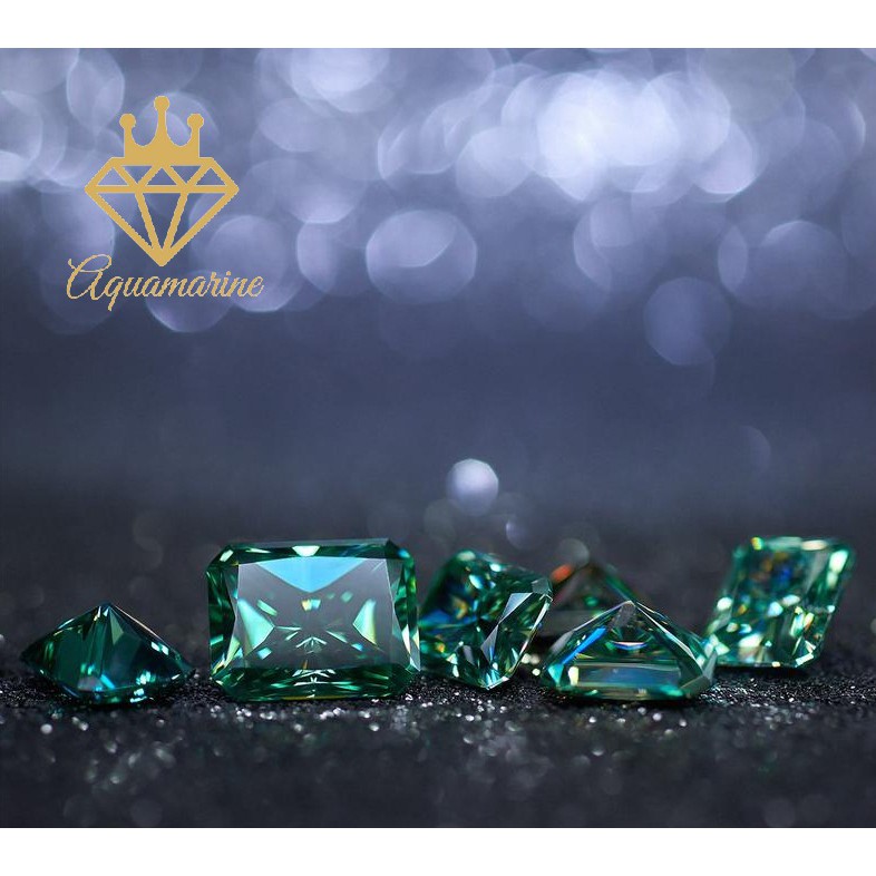 Kim cương nhân tạo Moissanite Radiant Green