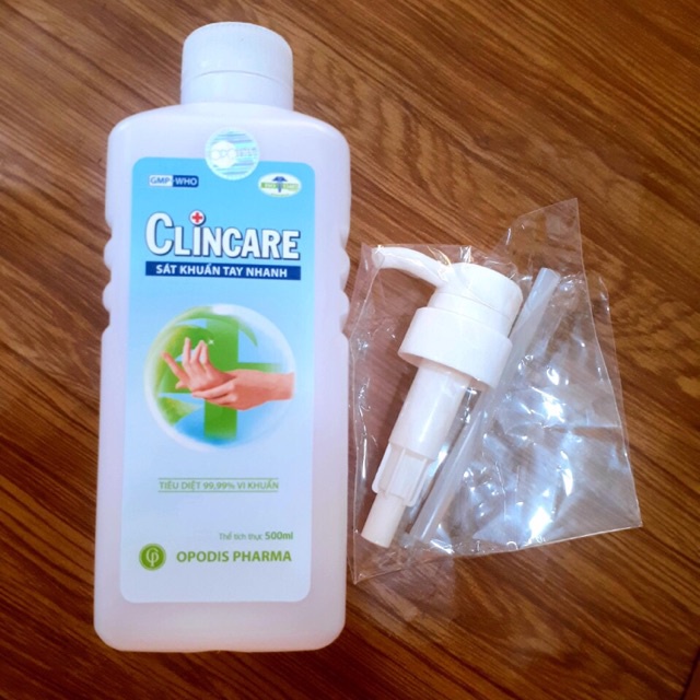 BIG SALES: Clincare 500ml có vòi . Mẫu mới Nước rửa tay khô. Dung dịch sát khuẩn tay nhanh