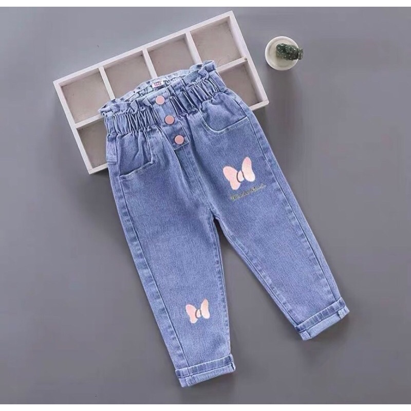 (jean baby kho sỉ)quần jean (bò mềm ) bé gái cạp cao (15-25kg)