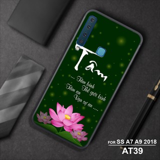 Ốp mặt lưng kính cường lực SAMSUNG GALAXY A7 2018 - A9 2018 IN CHỮ THƯ PHÁP TÂM AN ĐỨC
