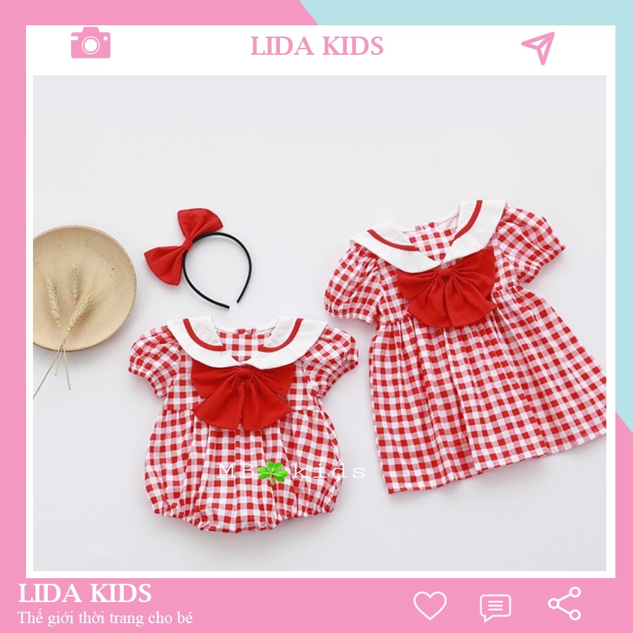 Váy Kẻ caro, body suit cho bé gái siêu xinh. Quà đầy tháng ý nghĩa cho bé