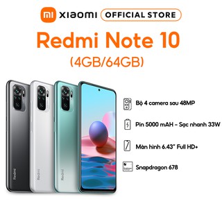 Điện thoại Xiaomi Redmi Note 10 (4GB/64GB) | Hàng chính hãng | Bảo hành 18 Tháng