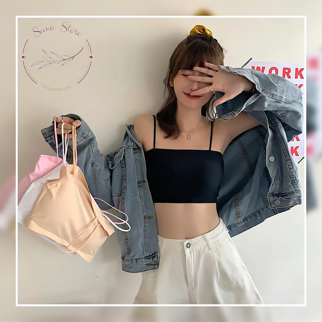 [Quà tặng là gói xả vải bạn nhé] Áo bra quây sisterhood hai dây đúc su chất thun lạnh, Áo Bralette Tập Gym Yoga | BigBuy360 - bigbuy360.vn