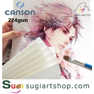 [SUGI ART SHOP] Giấy vẽ màu nước CANSON PHÁP 224gsm (vân smooth)