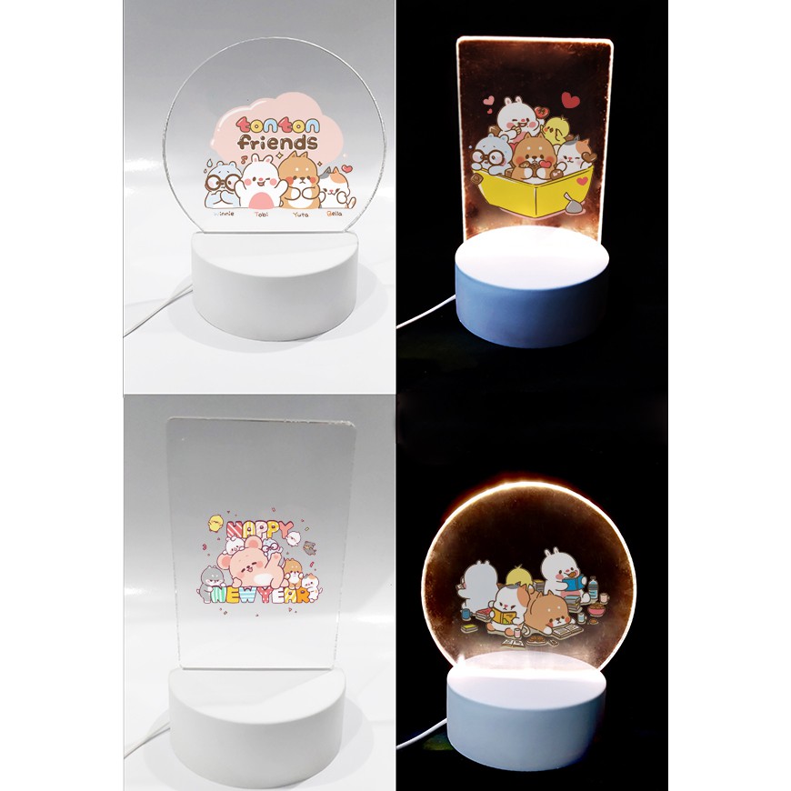 Đèn Led 3D tonton DLI16 Đèn Ngủ 3D Sáng Tạo cute dễ thương