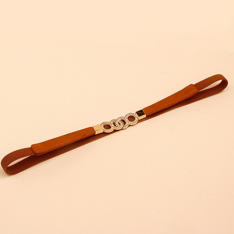 Thắt Lưng Mỏng Khóa Tròn Mạ Vàng Thời Trang Cho Nữ