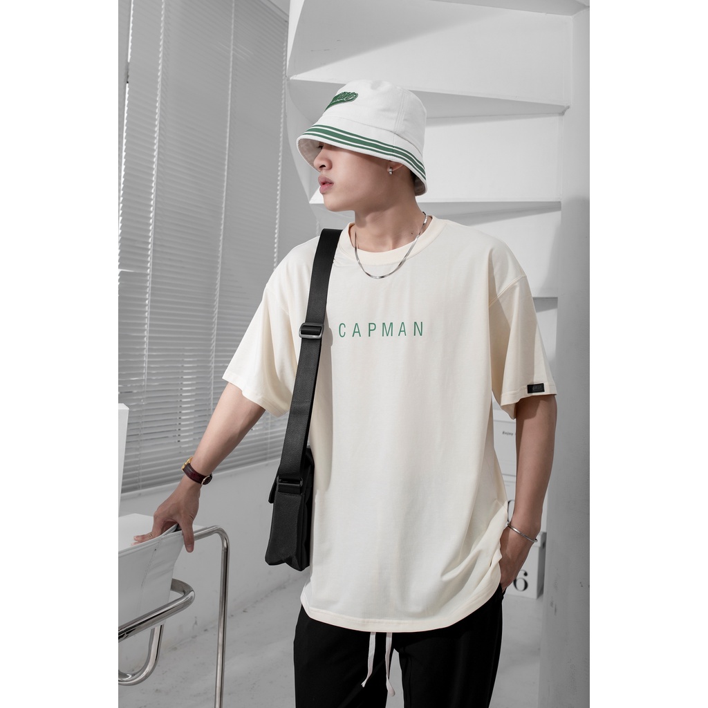 Áo thun unisex phom rộng CAPMAN tay lỡ dành cho nam nữ