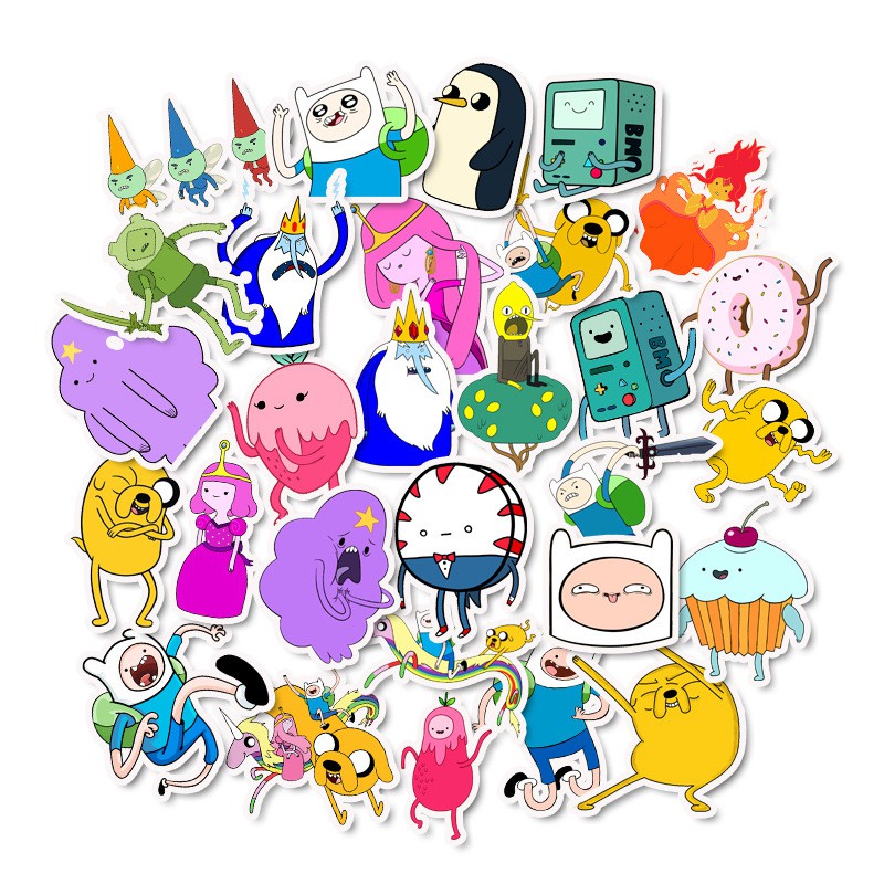 Set 50 Miếng Dán Chống Thấm Nước Trang Trí Adventure  Time MÃ ST2022